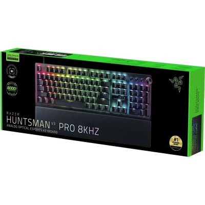 Клавіатура механічна Razer Huntsman V3 Pro 8KHz, 104key, Analog Optical Switch Gen-2, USB-A, EN, RGB, чорний