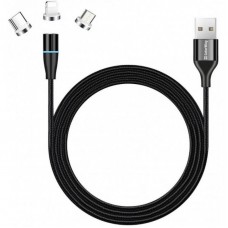 Дата кабель USB 2.0 AM to Lightning + Micro 5P + Type-C 1.0m Magnetic ColorWay (CW-CBUU038-BK) Дата кабель USB 2.0 AM to Lightning + Micro 5P + Type-C 1.0m Magnetic ColorWay (CW-CBUU038-BK)