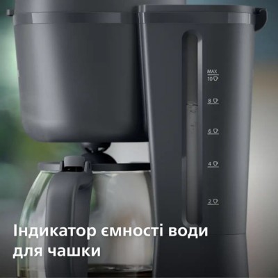 Кавоварка Philips крапельна Essentials Collection, 1.38л, мелена, підтримка температури, темно-сірий