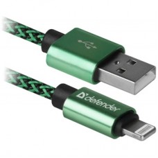 Дата кабель USB 2.0 AM to Lightning 1.0m ACH01-03T 2.1A green Defender (87810) Дата кабель USB 2.0 AM to Lightning 1.0m ACH01-03T 2.1A green Defender (87810)