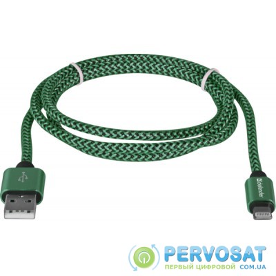 Дата кабель USB 2.0 AM to Lightning 1.0m ACH01-03T 2.1A green Defender (87810)