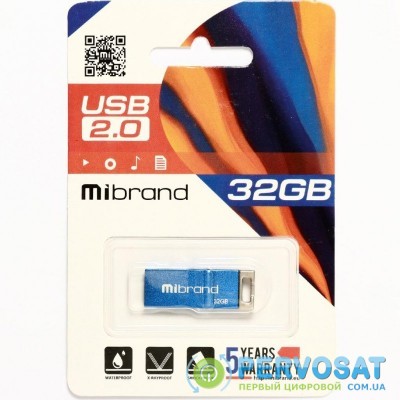 USB флеш накопитель Mibrand 32GB Сhameleon Blue USB 2.0 (MI2.0/CH32U6U)