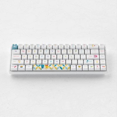 Клавіатура механічна Akko 3068B Doraemon Rainbow 68Key, CS Jelly Pink, BT/WL/USB-A, EN/UKR, RGB, Білий