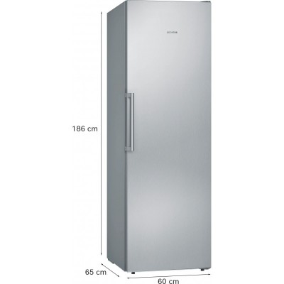 Морозильна камера Siemens, 186x60x65, 242л, 1дв., E, NF, нержавіюча сталь
