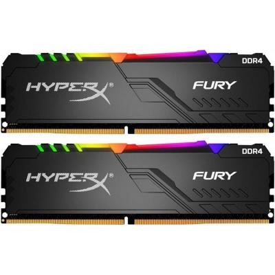 Модуль пам'яті для комп'ютера DDR4 64GB (2x32GB) 3600 MHz HyperX Fury RGB Black Kingston (HX436C18FB3AK2/64)