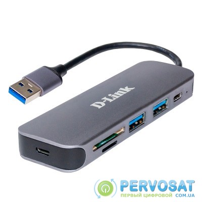 USB-Концентратор D-Link DUB-1325 2xUSB3.0, 1xUSB TypeC, 1xSD, 1x-microSD, USB 3.0