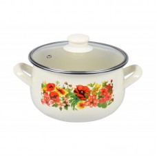 Каструля Ardesto Meadov, скляна кришка, 2.5 л, айворі, емальована Каструля Ardesto Meadov, скляна кришка, 2.5 л, айворі, емальована