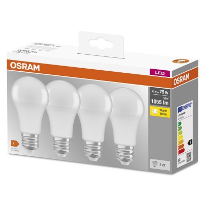 Набір ламп 4шт OSRAM LED E27 10Вт 2700К 1055Лм A60