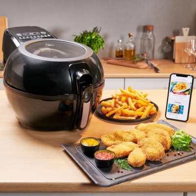 Мультипіч Tefal ActiFry Genius, 1350Вт, чаша-1,2л, сенсорне керув., підкл. до смартфону, авто перемішування, пластик, чорний