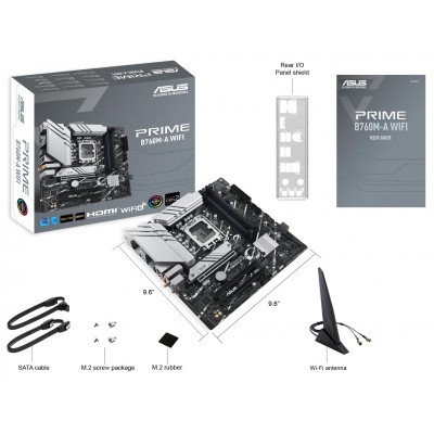 Материнcька плата ASUS PRIME B760M-A WIFI D4 s1700 B760 4xDDR4 M.2 HDMI DP Wi-Fi BT mATX