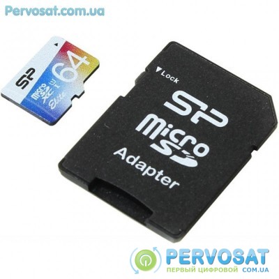 Карта памяти Silicon Power 64GB microSDXC Class 10 UHS-I U1 (SP064GBSTXBU1V20SP)