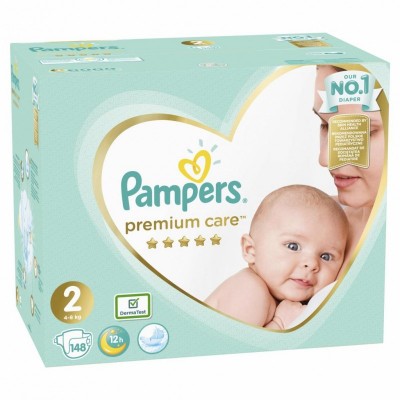 Подгузник Pampers Premium Care Mini Размер 2 (4-8 кг), 148 шт (4015400770275)