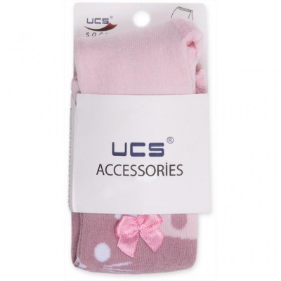 Колготки UCS SOCKS для дівчаток святкові з бантиком рожеві (M0C0302-0899-0-3m/G-pink)