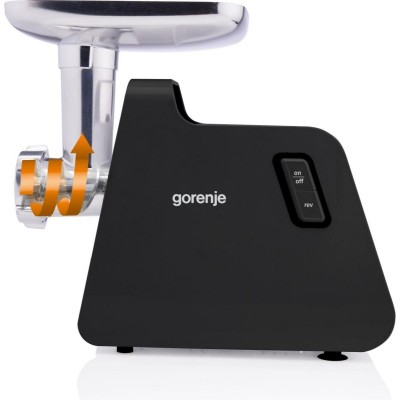 М'ясорубка Gorenje, 2000Вт, 2,6кг/хв, 2 решітки, пластик/метал, чорний