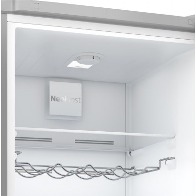 Холодильник Beko з нижн. мороз., 186x60x67, xолод.відд.-215л, мороз.відд.-109л, 2дв., E, NF, нержавіюча сталь