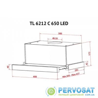 Вытяжка кухонная PERFELLI TL 6212 C WH 650 LED (TL6212CWH650LED)