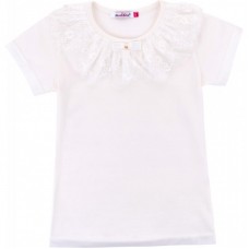 Футболка дитяча Matilda з коротким рукавом і мереживною оборкою (5603-164G-beige) Футболка дитяча Matilda з коротким рукавом і мереживною оборкою (5603-164G-beige)