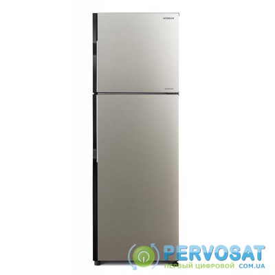 Холодильник с верхней мороз. HITACHI R-H330PUC7BSL, 158х65х55см, 2 дв., Х- 176л, М- 54л, A+, NF, Інвертор, Нерж