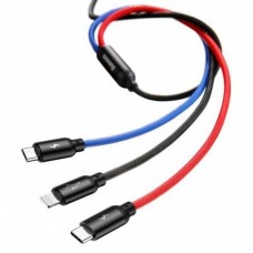 Дата кабель Baseus USB 2.0 AM to Lightning + Micro 5P + Type-C 0.3m Three Prima (CAMLT-ASY01) Дата кабель Baseus USB 2.0 AM to Lightning + Micro 5P + Type-C 0.3m Three Prima (CAMLT-ASY01)
