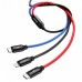 Дата кабель Baseus USB 2.0 AM to Lightning + Micro 5P + Type-C 0.3m Three Prima (CAMLT-ASY01)