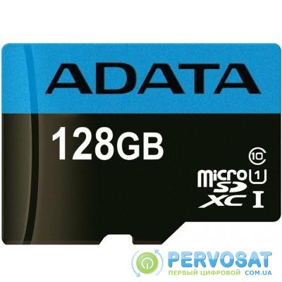 Карта памяти ADATA 128GB microSD class 10 UHS-I A1 Premier (AUSDX128GUICL10A1-RA1)