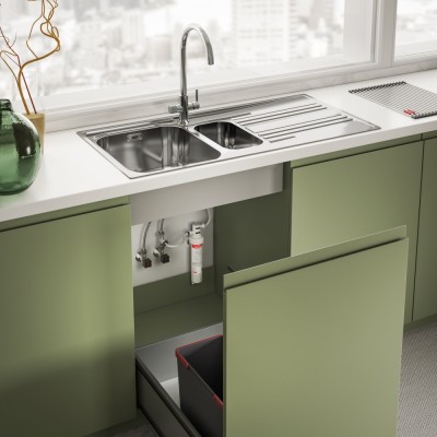 Змішувач для кухні Franke Lina J Clear Water 2.0, довж.виливу - 216 мм, поворотний, 1+1 фільтр, хром