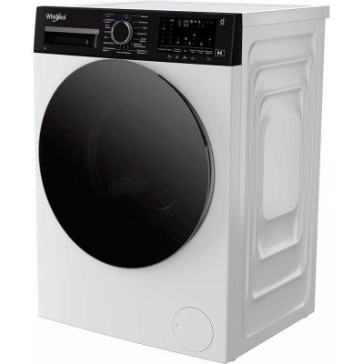 Пральна машина Whirlpool фронтальна, 8кг, 1400, C, 55см, дисплей, пара, інвертор, люк чорний, білий