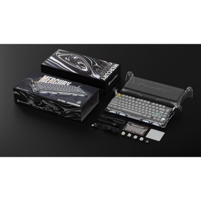 Клавіатура механічна GravaStar Mercury K1 Pro 80keys, GravaStar x Kailh Speedy Mint, EN/UKR, BT/WL/USB, сірий