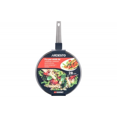 Сковорода глибока з кришкою Ardesto Gemini Gourmet Apulia, 28см, алюміній, сірий