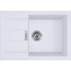 Мийка кухонна Franke Sirius, тектонайт, прямокутник, з крилом, 620х435х200мм, чаша - 1, накладна, S2D Slim 611-62 , білий
