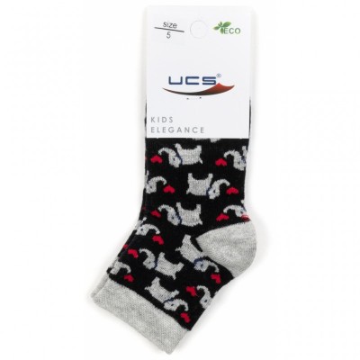 Шкарпетки UCS SOCKS зі слониками (M0C0101-2116-3B-black)