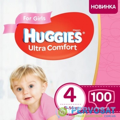 Подгузник Huggies Ultra Comfort 4 Box для девочек (8-14 кг) 100 шт (5029053547848)