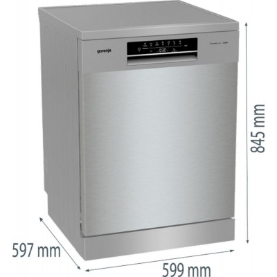 Посудомийна машина Gorenje, 16компл., A+++, 60см, дисплей, 3 кошика, AquaStop, сірий