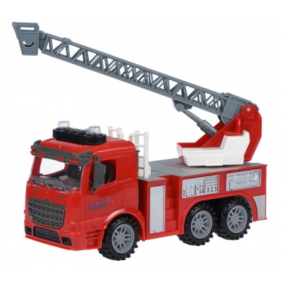 Same Toy Машинка инерционная Truck Пожарная машина с лестницей со светом и звуком