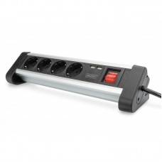 Блок розеток DIGITUS Office, 4xSchuko 16A, 2xUSB 2A, вимикач, 1.5м, вилка Schuko Блок розеток DIGITUS Office, 4xSchuko 16A, 2xUSB 2A, вимикач, 1.5м, вилка Schuko