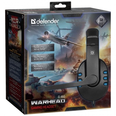 Наушники Defender Warhead G-160 Black-Blue (64118)