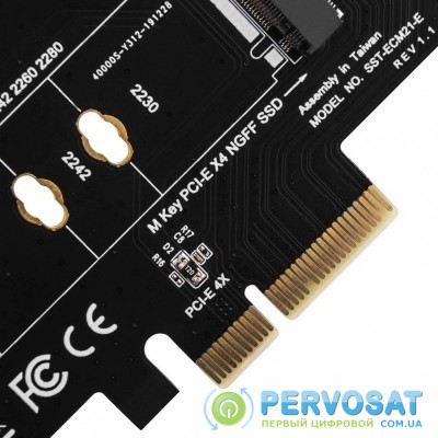 Плата расширения Silver Stone PCIe x4 до SSD m.2 NVMe 2230, 2242, 2260, 2280 (SST-ECM21-E)