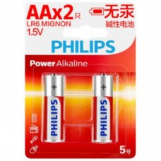Батарейка PHILIPS AA Alkaline 1.5V LR6, 2pcs/card (LR6P2BT/93) Батарейка PHILIPS AA Alkaline 1.5V LR6, 2pcs/card (LR6P2BT/93)