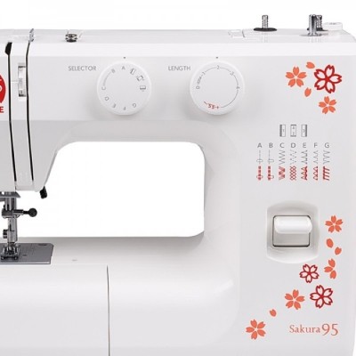 Швейна машина JANOME SAKURA95, електромех., 60Вт, 15 шв.оп., петля напівавтомат, білий