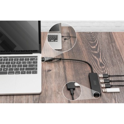 Хаб DIGITUS USB-A/C > 4хUSB-А, 0,2 м, активний (опція)