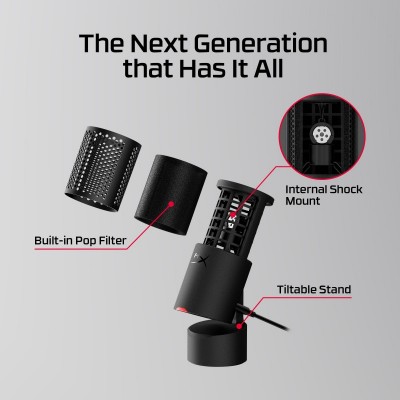 Мікрофон геймінговий HyperX SoloCast 2, Omni, USB-A, 2м, NGenuity, чорний