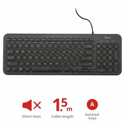 Клавіатура Trust Muto Silent USB Black (23408)