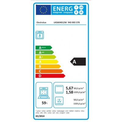Плита Electrolux газова, 59л, 60x60см, білий