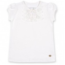 Футболка дитяча Breeze з мереживними рюшами (6640-98G-cream) Футболка дитяча Breeze з мереживними рюшами (6640-98G-cream)
