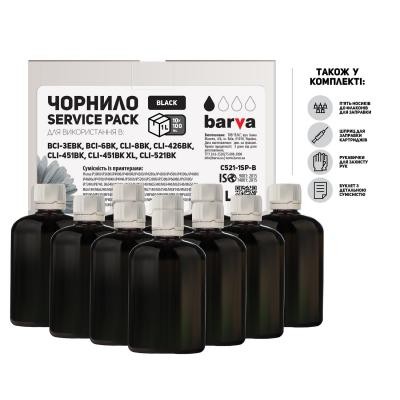 Чернила BARVA Canon CLI-521/CL-511 Black 10x100мл ServicePack (C521-1SP-B)