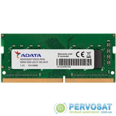 Пам'ять до ноутбука ADATA DDR4 3200 16GB SO-DIMM