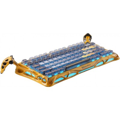 Клавіатура механічна GravaStar Mercury K1 Pro 80keys, GravaStar x Kailh Speedy Mint, BT/WL/USB, жовтий