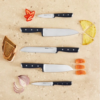 Набір ножів Tefal Ever Sharp Pro, 6 предметів, нержавіюча сталь, бакеліт, чорний