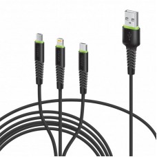 Дата кабель USB 2.0 AM to Lightning + Micro 5P + Type-C 1.4m CBFLEXU1 bl Intaleo (1283126487521) Дата кабель USB 2.0 AM to Lightning + Micro 5P + Type-C 1.4m CBFLEXU1 bl Intaleo (1283126487521)