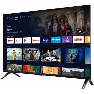 Телевізор 32" TCL LED HD 60Hz Smart, Android TV, Black